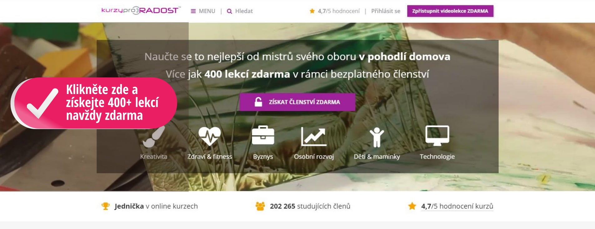 Kreativní online Kurzy Pro Radost