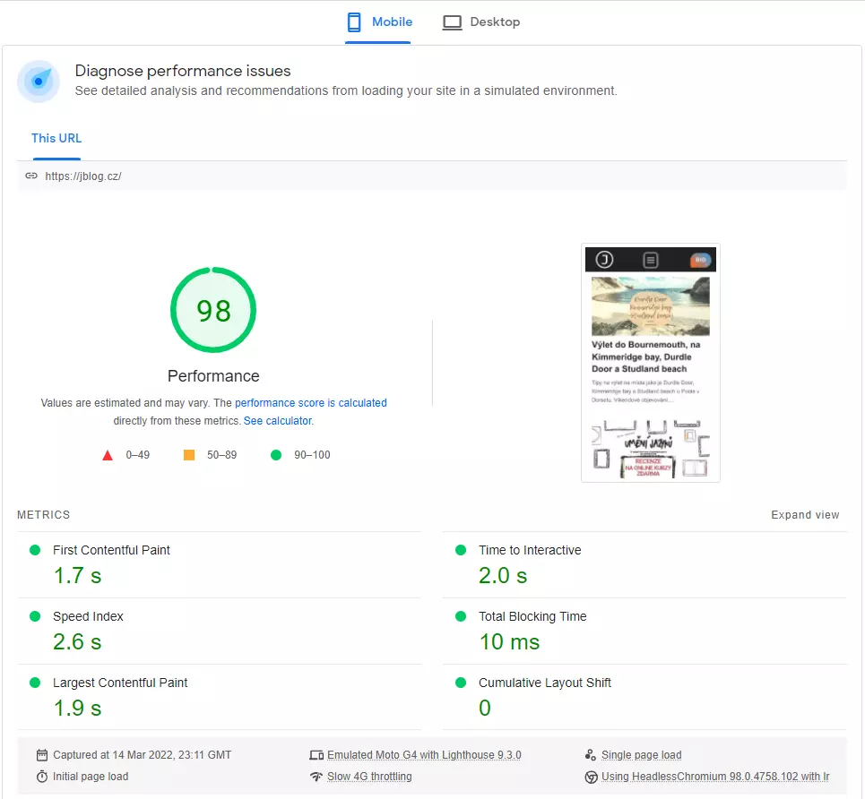 Google PageSpeed Insights - Optimalizace webu pro webmastery
